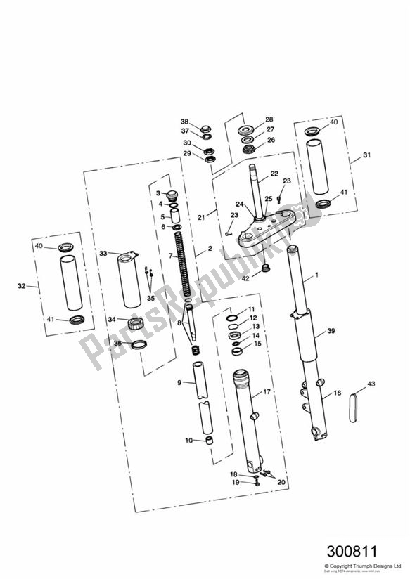 All parts for the Front Forks And Yokes of the Triumph America Carburettor 790 2002 - 2007